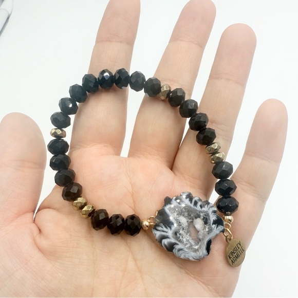 Kinsley Armelle TAILOR BRACELET Elegant Glass AGATE Beaded Bracelet - Picture 6 of 6